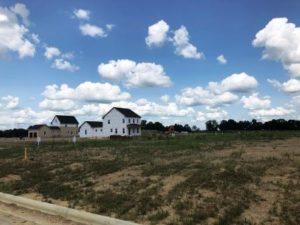 new homes under construction in Evans Farm in Lewis Center OH