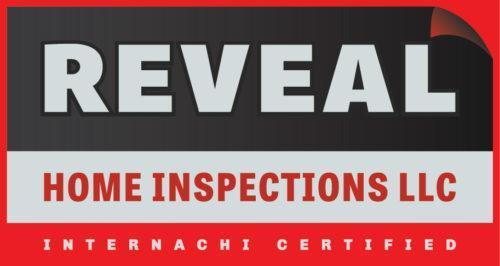 Black, red, and gray logo for Reveal Home Inspections in Columbus OH